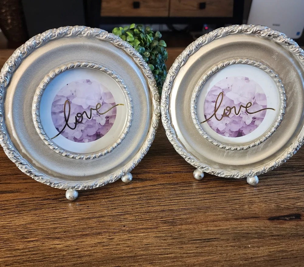 2pc Set of Round Braided Monochromatic Picture Frames - Picture 4 of 11